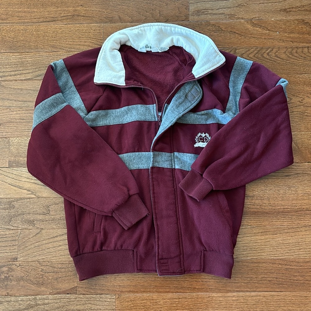 Vintage Christian Dior monsieur burgundy zip up - L
